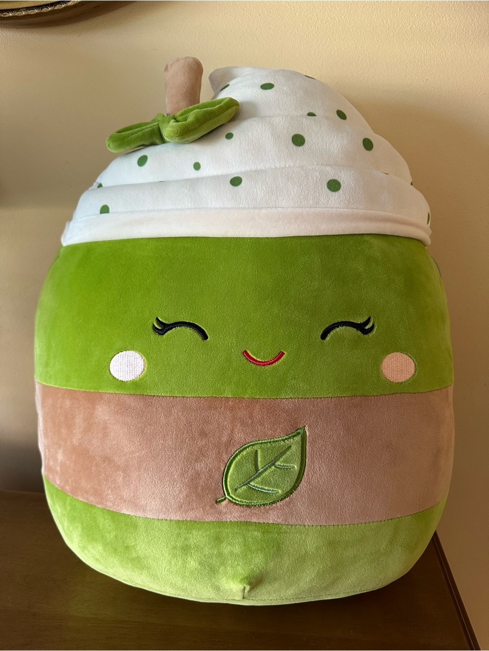 Squishmallow ZAP Plush 16" Iced Matcha Latte w/Cream/Straw/Bow, Style #2092